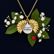 Sunflower Locket – Velvet + Baby's Breath + Ladybug