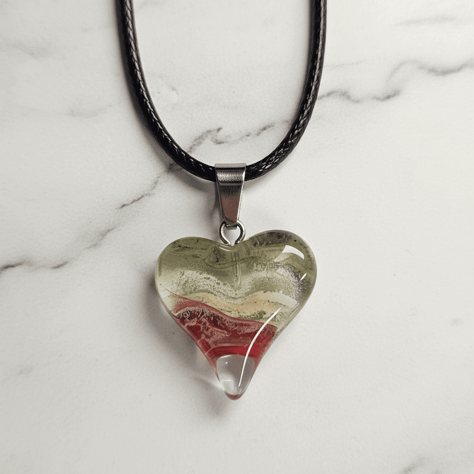 Swirly Glazed Heart Pendant Necklace - DP Online