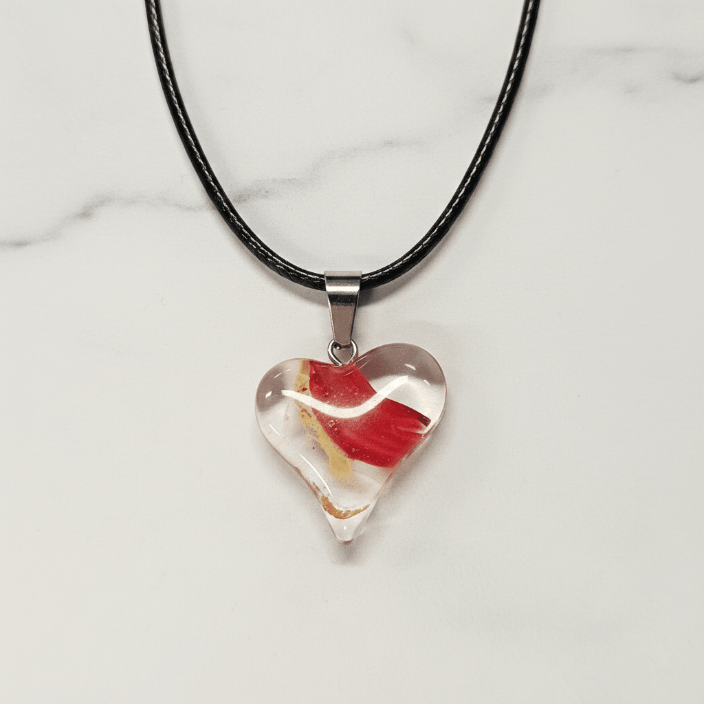 Swirly Glazed Heart Pendant Necklace - DP Online