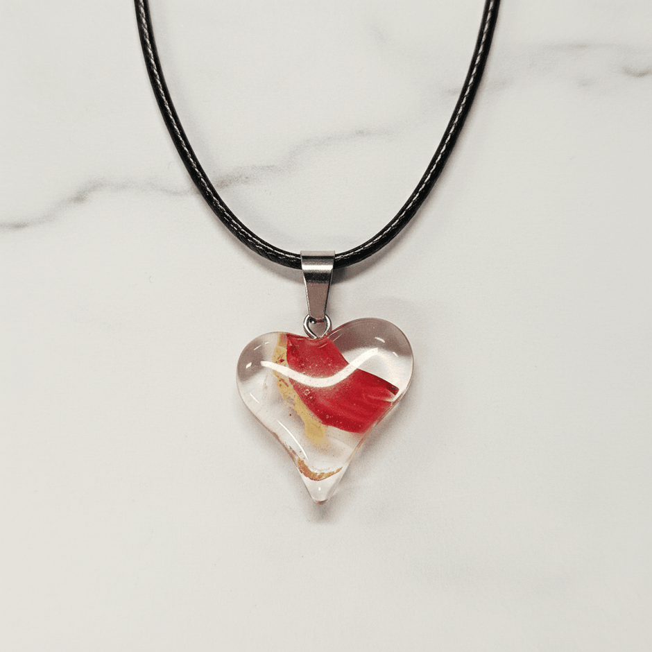 Swirly Glazed Heart Pendant Necklace - DP Online