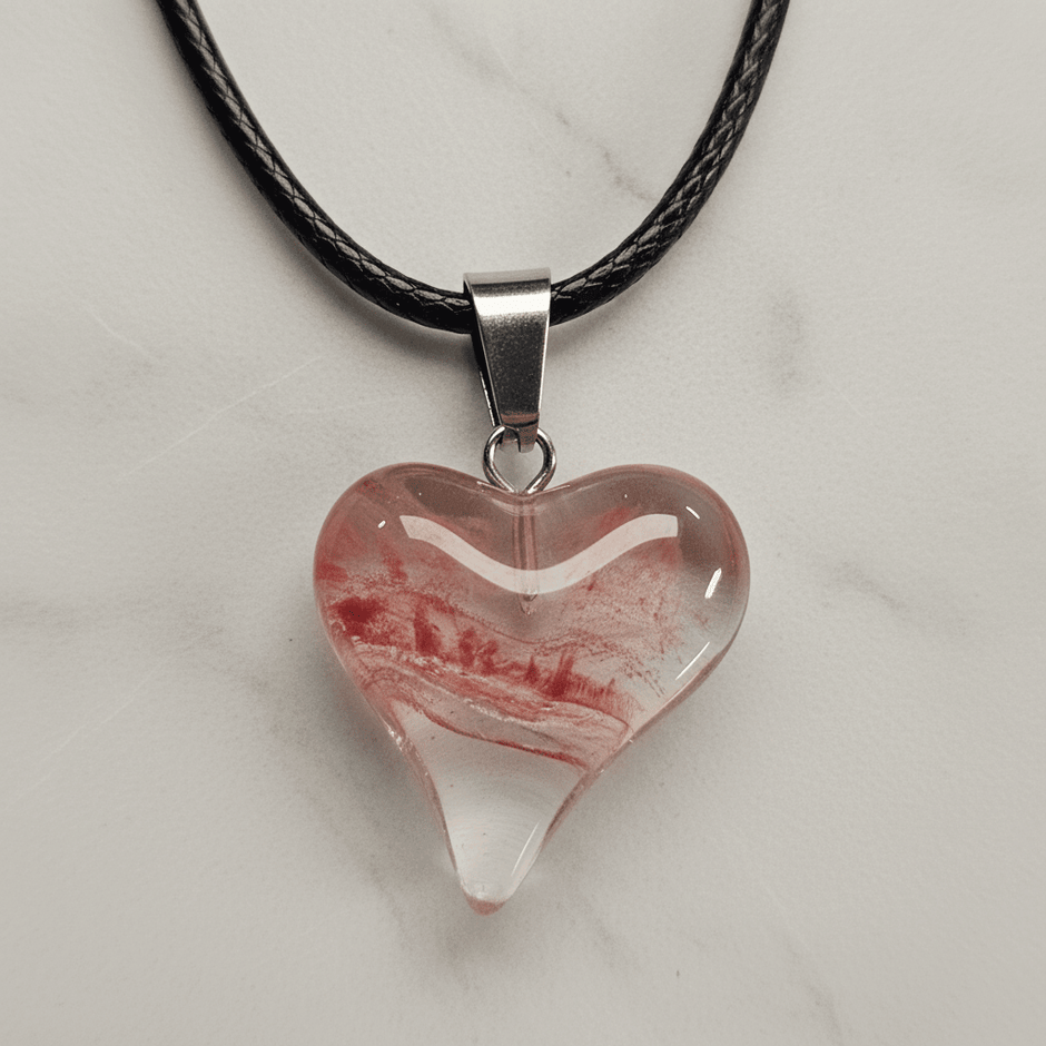 Swirly Glazed Heart Pendant Necklace - DP Online