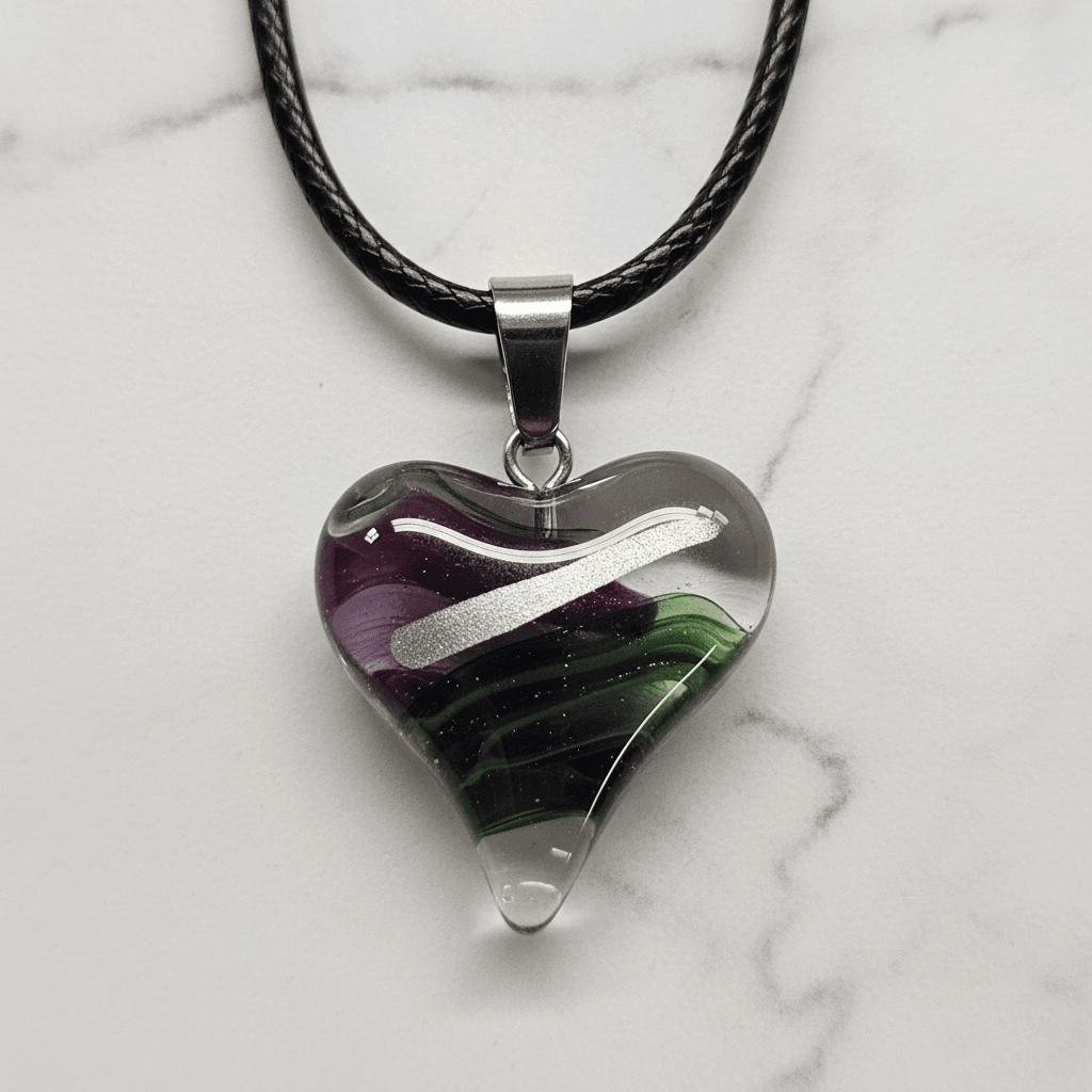 Swirly Glazed Heart Pendant Necklace - DP Online