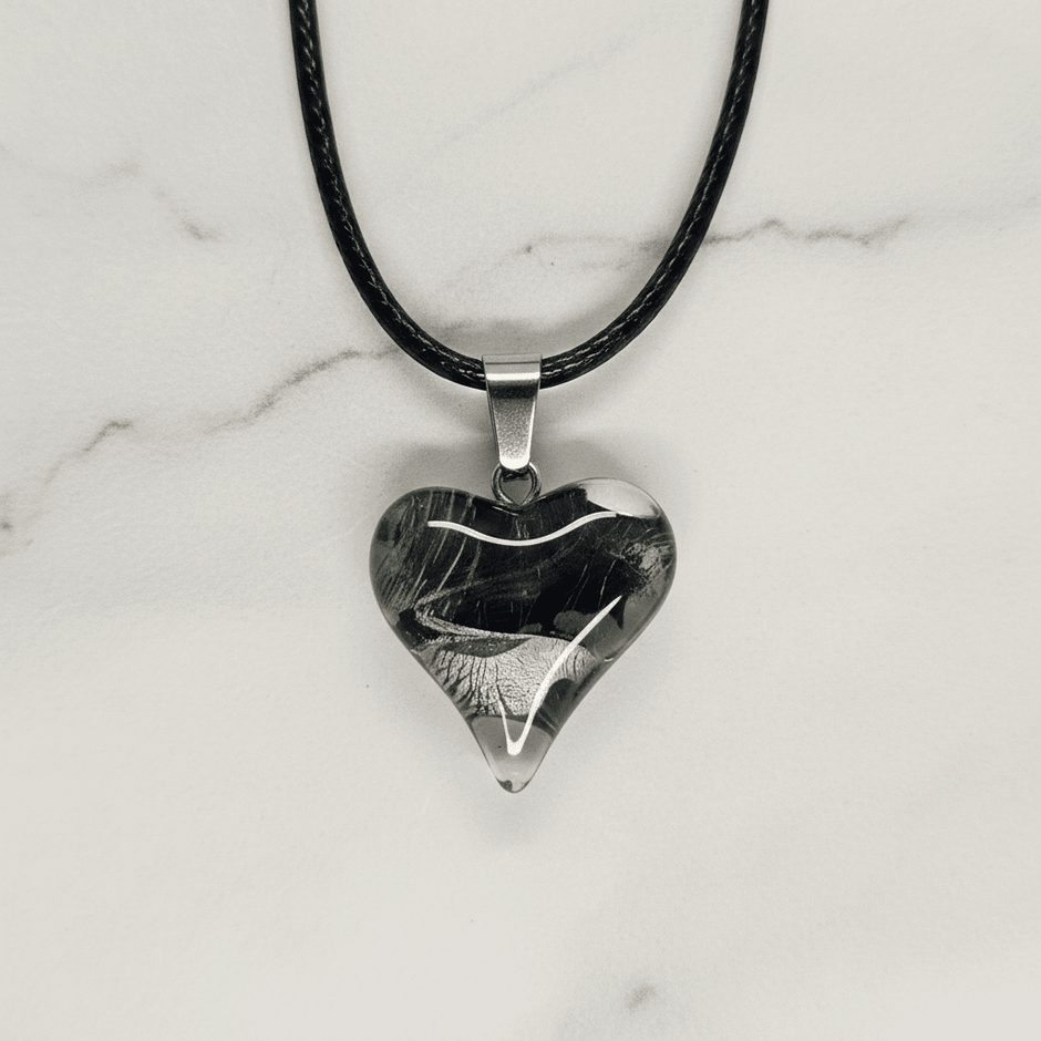 Swirly Glazed Heart Pendant Necklace - DP Online