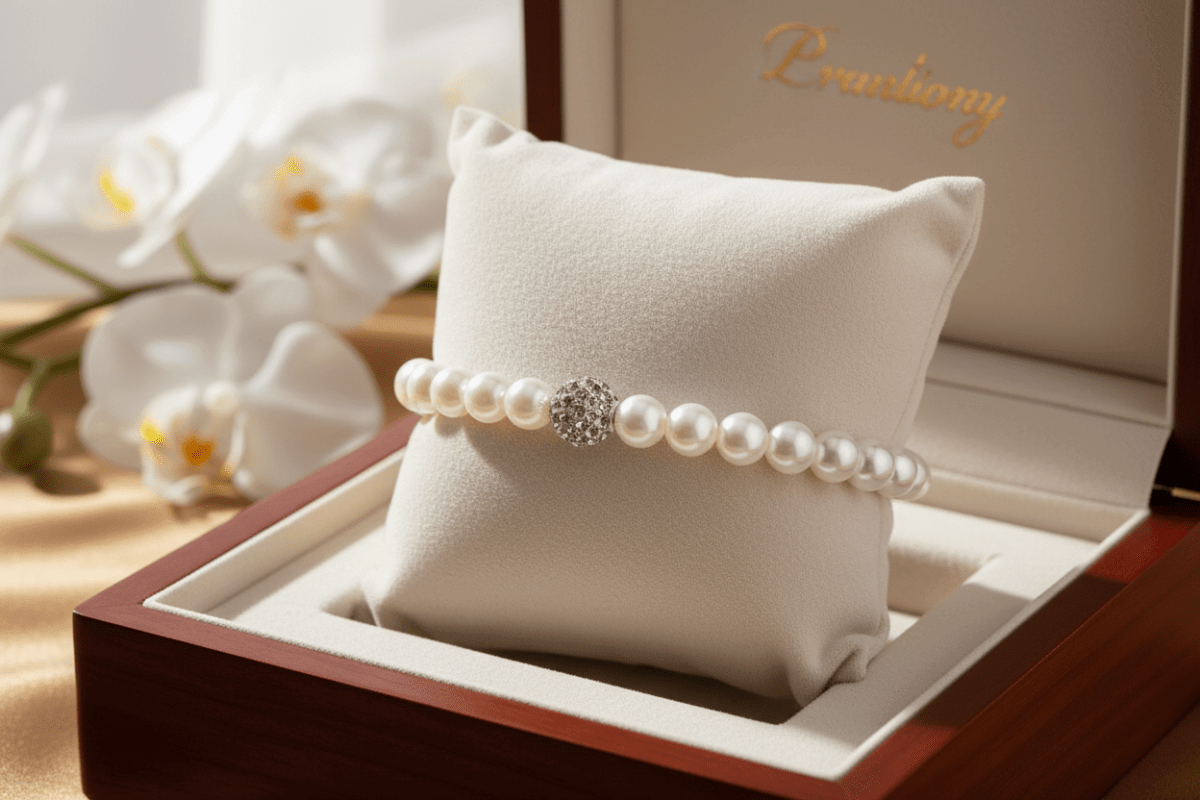 The Silver Stud Pearl Bracelet - DP Online