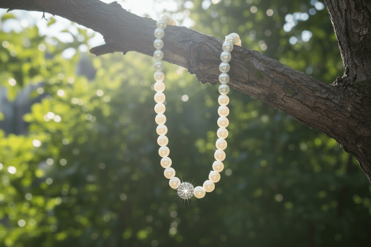 The Silver Stud Pearl Necklace - DP Online