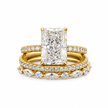 3 Piece Large Cushion Cut 14ct Gold Titanium