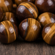 Tiger Eye close-up — large beads filling frame