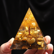 Tiger's Eye Money Tree Pyramid - Hand Hold Close Up