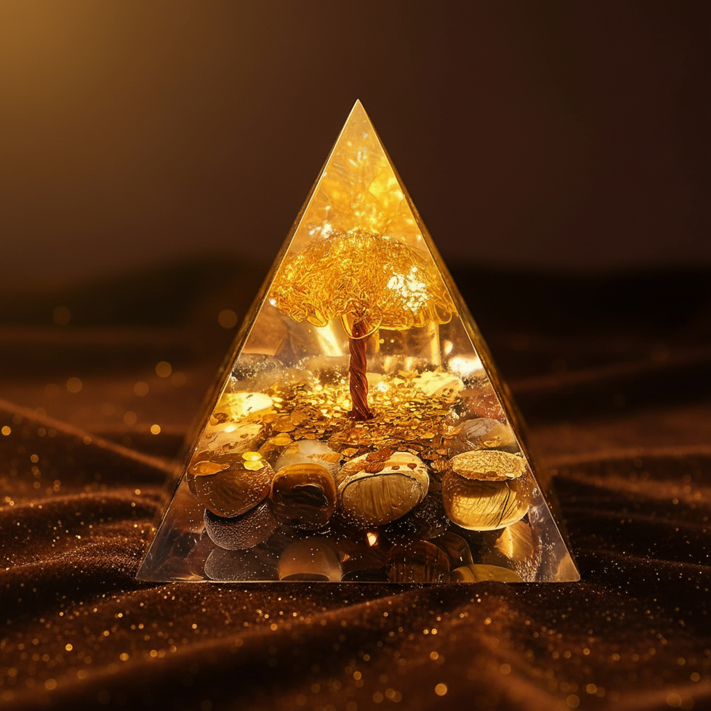 Tiger's Eye Money Tree Pyramid - Standalone