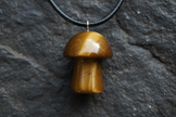 Tiger's Eye Mushroom Pendant – Rock Surface with Bail