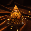 Tiger's Eye Pyramid - Dark Velvet & Gold Leaf