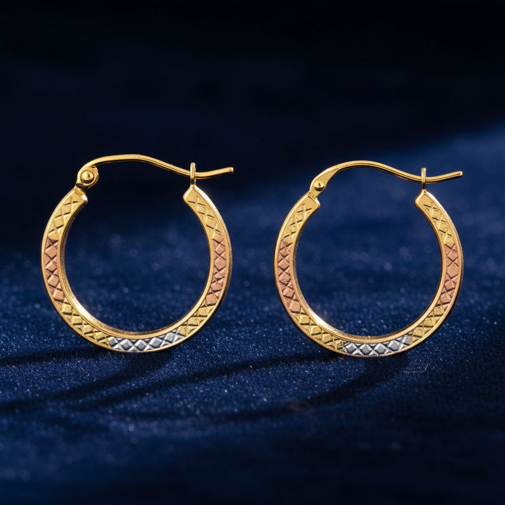 Tri-Colour Hoop Earrings V1