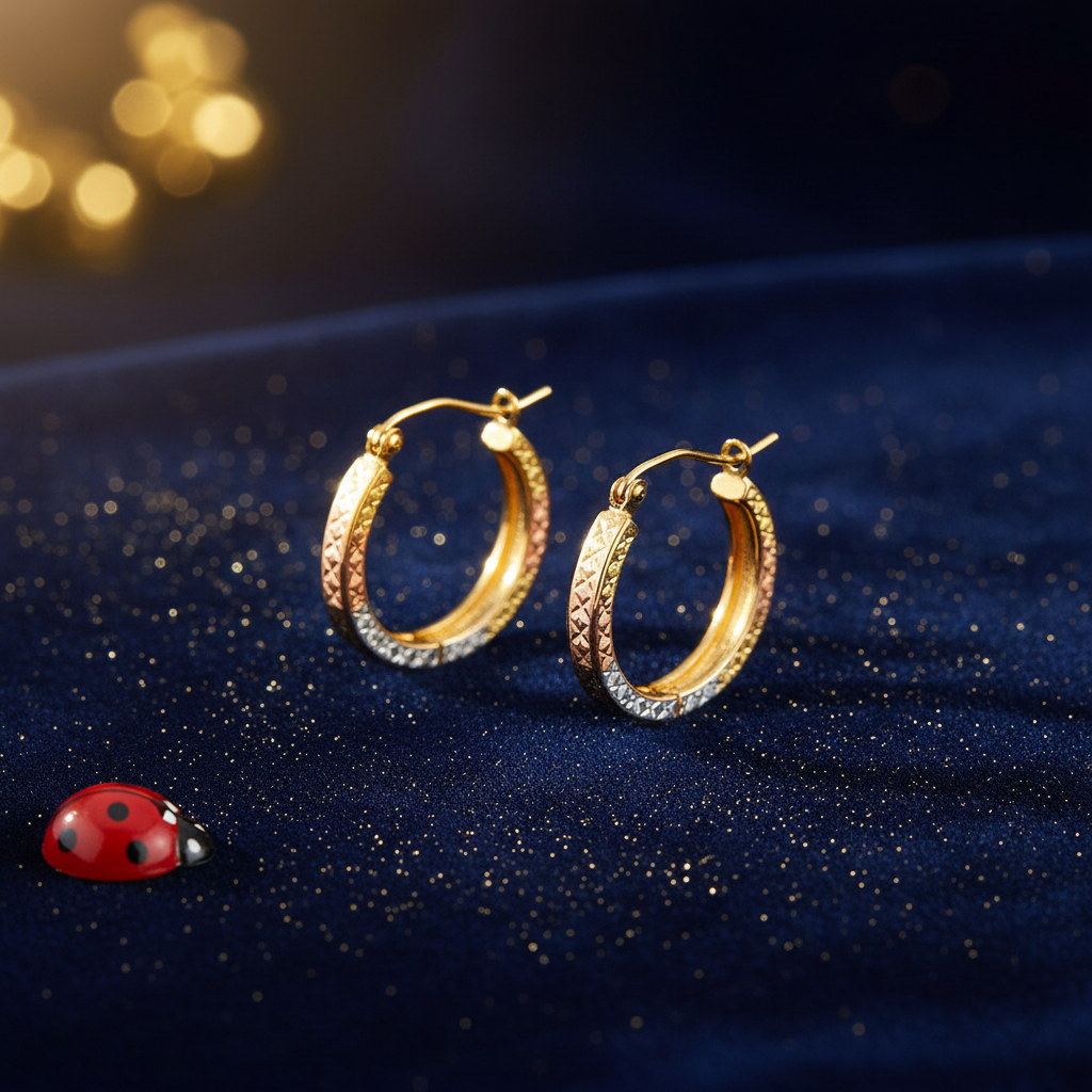 Tri-Colour Hoop Earrings V3
