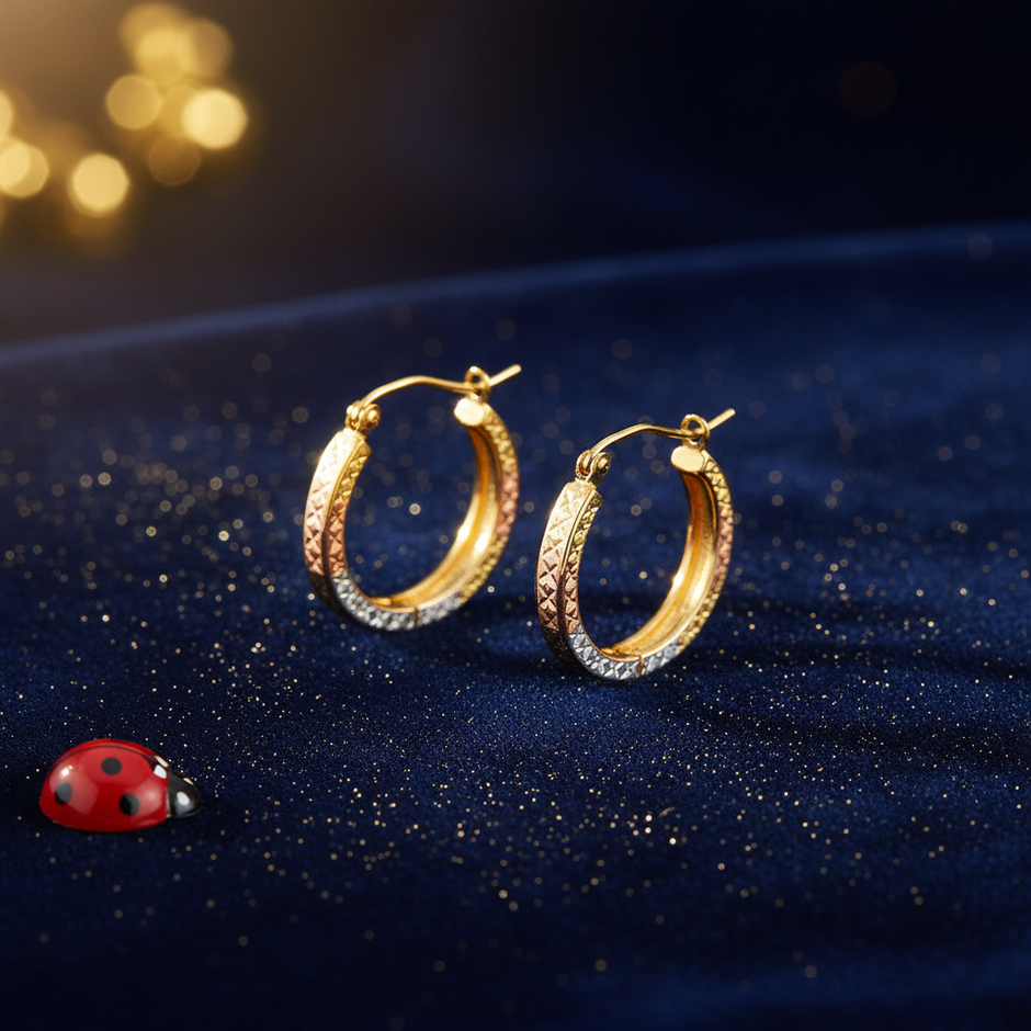 Tri-Colour Hoop Earrings V3