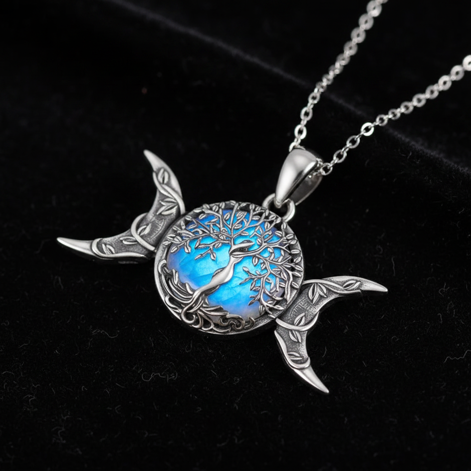 Triple Moon Tree of Life - Black Velvet