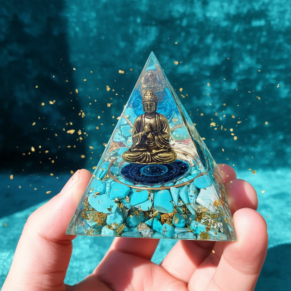 Turquoise Buddha Pyramid - Hand Hold