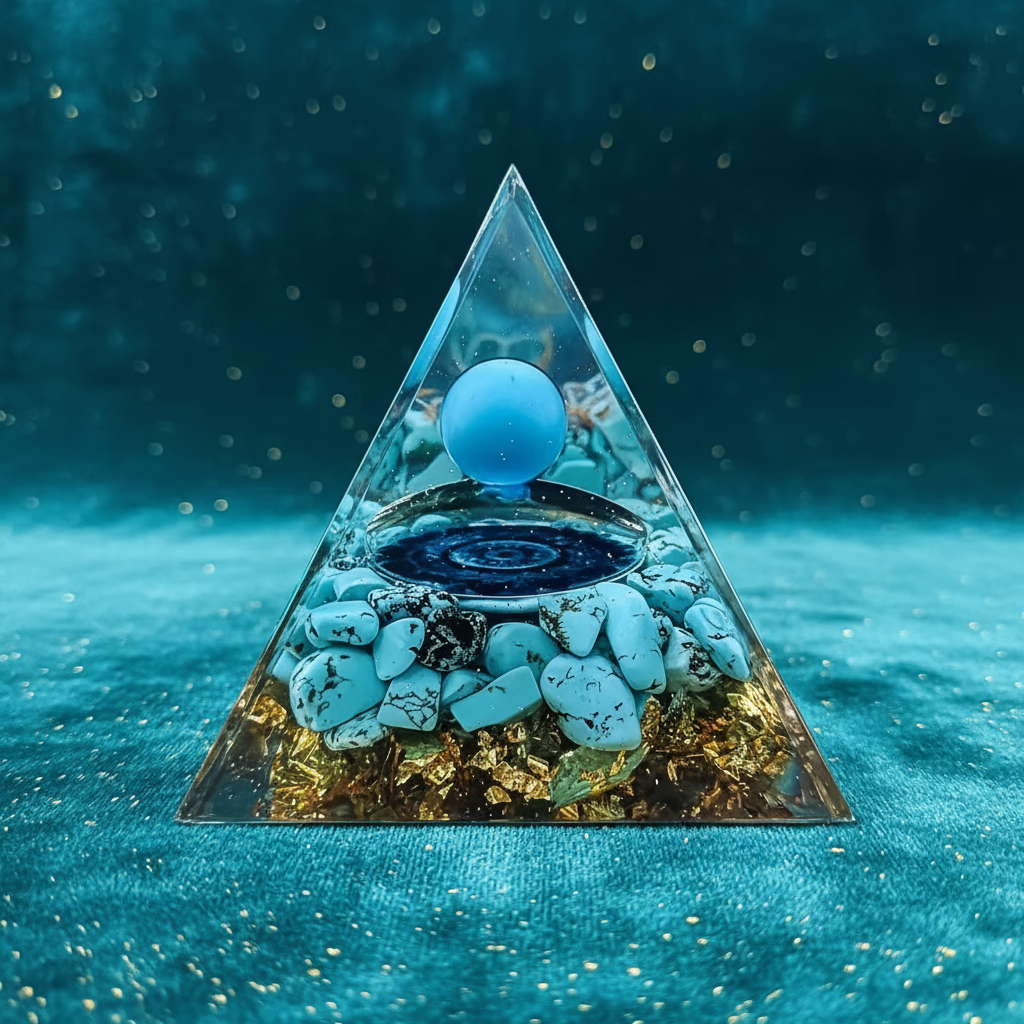 Turquoise Mandala Pyramid - Front Hero
