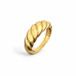 14ct Gold Titanium Twisted Dome Ring