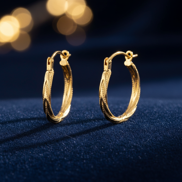 Twisted Rope Hoop Earrings V1