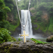 Two-Tone Cross Pendant Front View