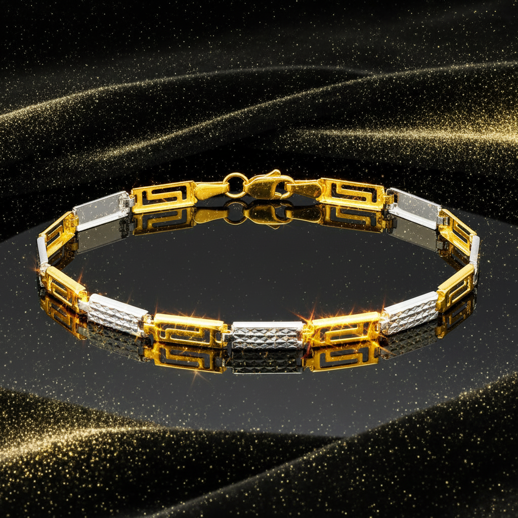 Two-Tone Greek Key Bracelet – V2 Vibrant
