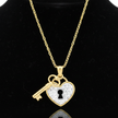 Two-Tone Heart Padlock & Key Necklace – V1 Redo