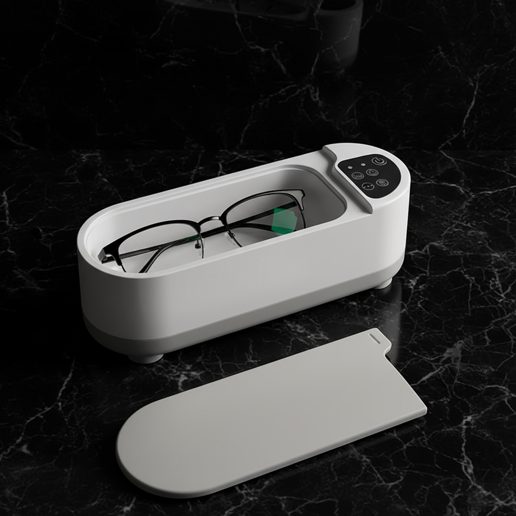 Ultrasonic Cleaner — Open Chamber Dark Marble No Text