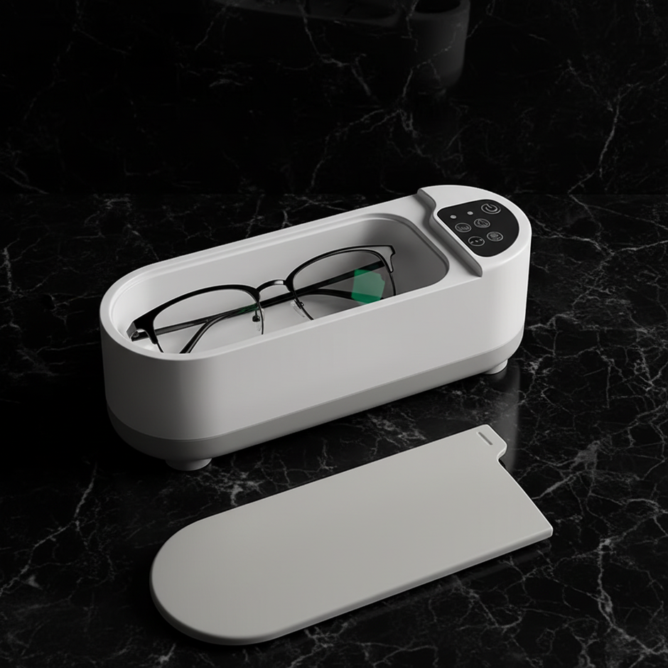 Ultrasonic Cleaner — Open Chamber Dark Marble No Text