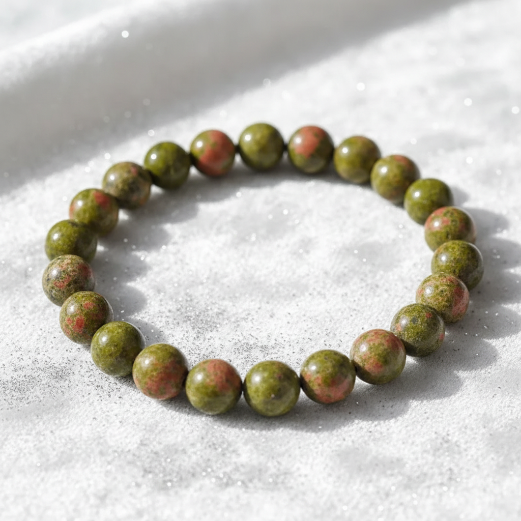 Unakite Bracelet - Close-up