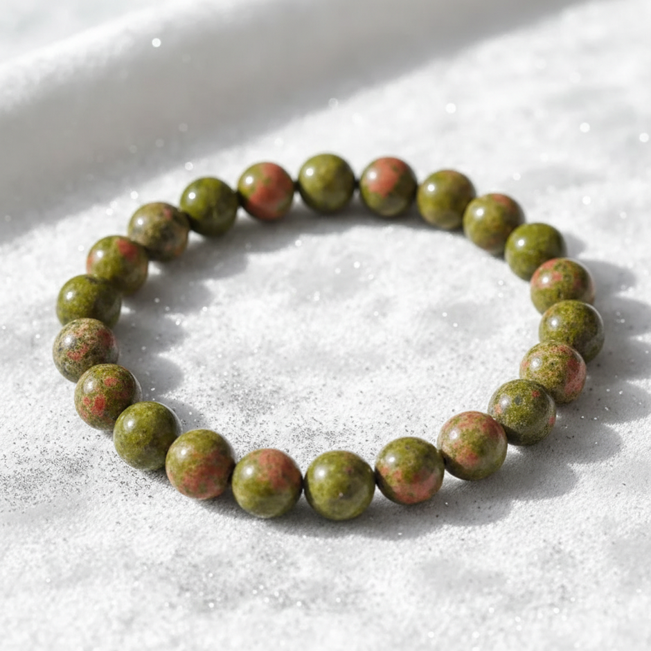 Unakite Bracelet - Close-up