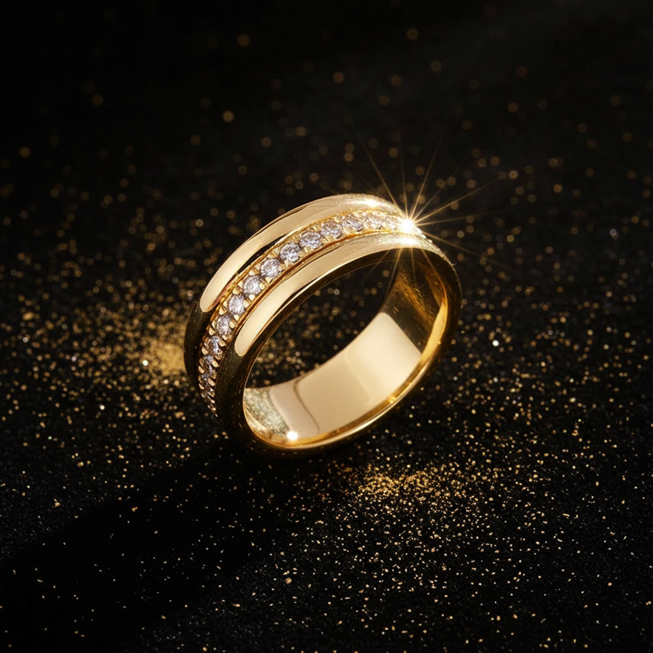 V2 Redo - Black Velvet + Gold Dust, Yellow Gold