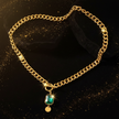 Vibrant Emerald & Gold Chain