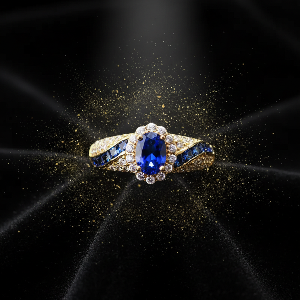 Vintage Blue CZ Ring — V2 Redo
