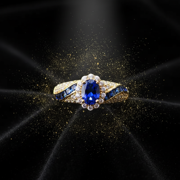 Vintage Blue CZ Ring — V2 Redo