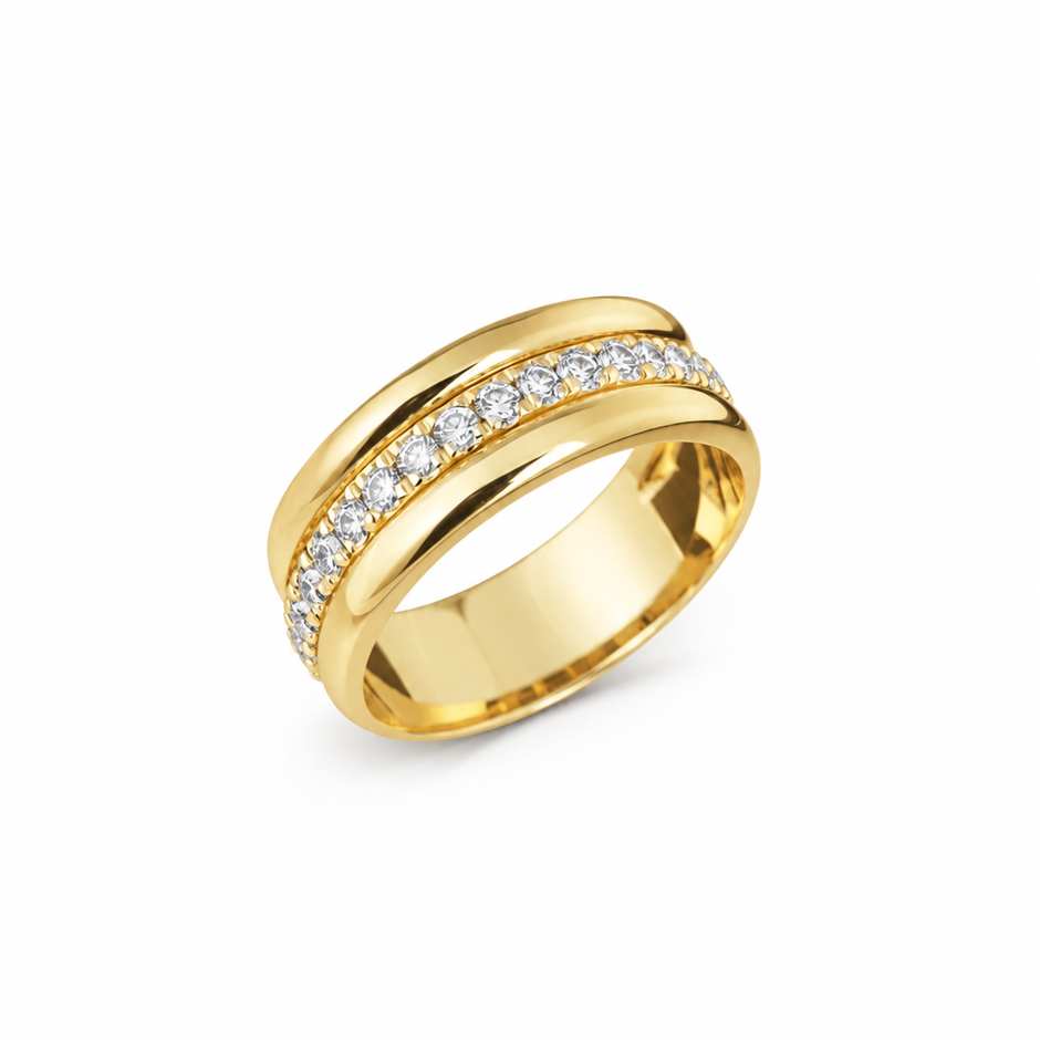 14ct Gold Titanium Vintage Cubic Zirconia ring