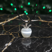 White Cat's Eye Apple Pendant - Enhanced