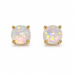 White fire opal studs on white background 6