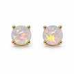 White fire opal studs on white background 7