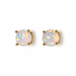 White fire opal studs on white background 8