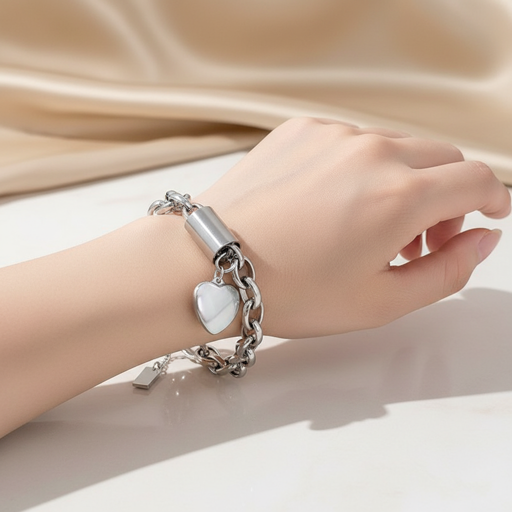 White Gold Bracelet - On Wrist