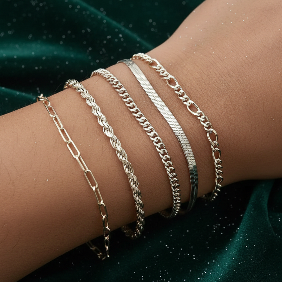 White Gold Chain Stack V2