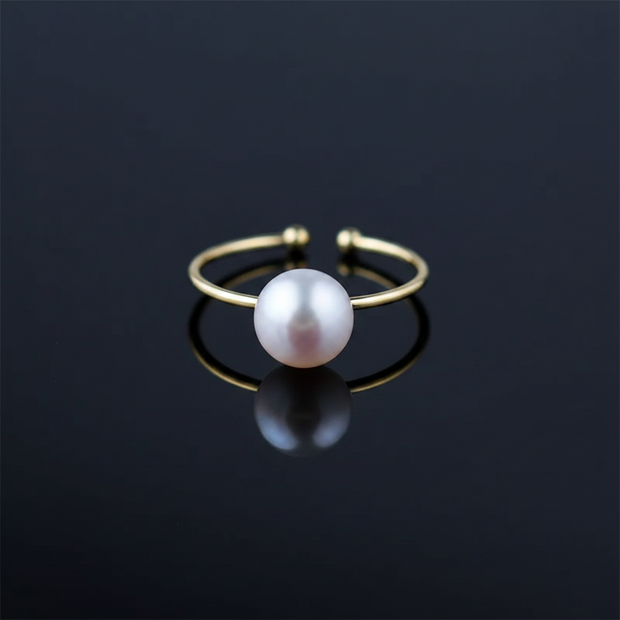 White Pearl Adjustable Ring – V1 Clean