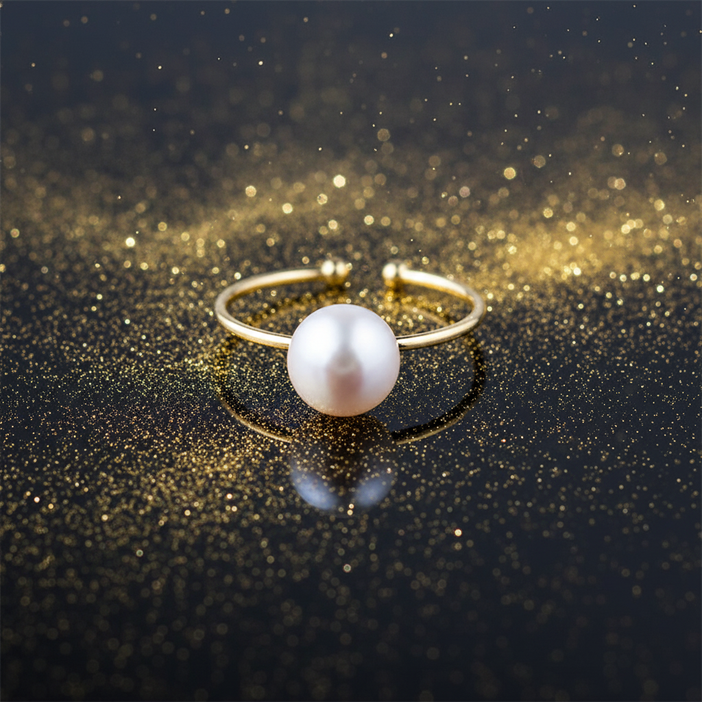 White Pearl Adjustable Ring – V2 Redo