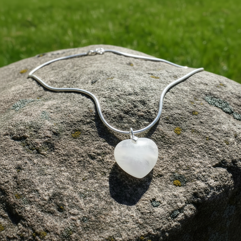 White Quartz Heart Necklace Only