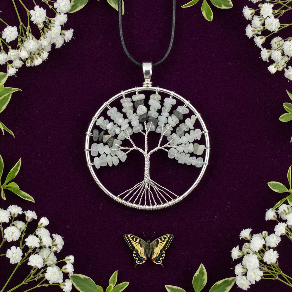 Whitish-Grey with Dark Chips Pendant