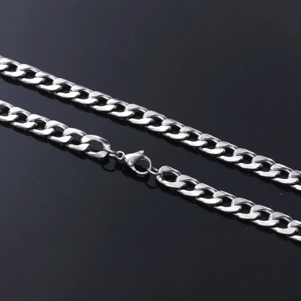 Wide Flat Cuban Curb Chain — V2 Dust