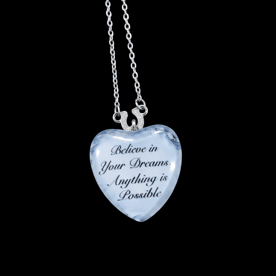 Wild Spirit Horse Heart Glass Pendant Necklace - DP Online