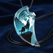 Wolf Moon Pendant - Navy Velvet