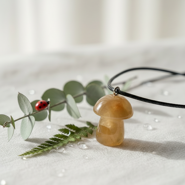 Yellow Aventurine - Greenery with Ladybug & Water Droplets