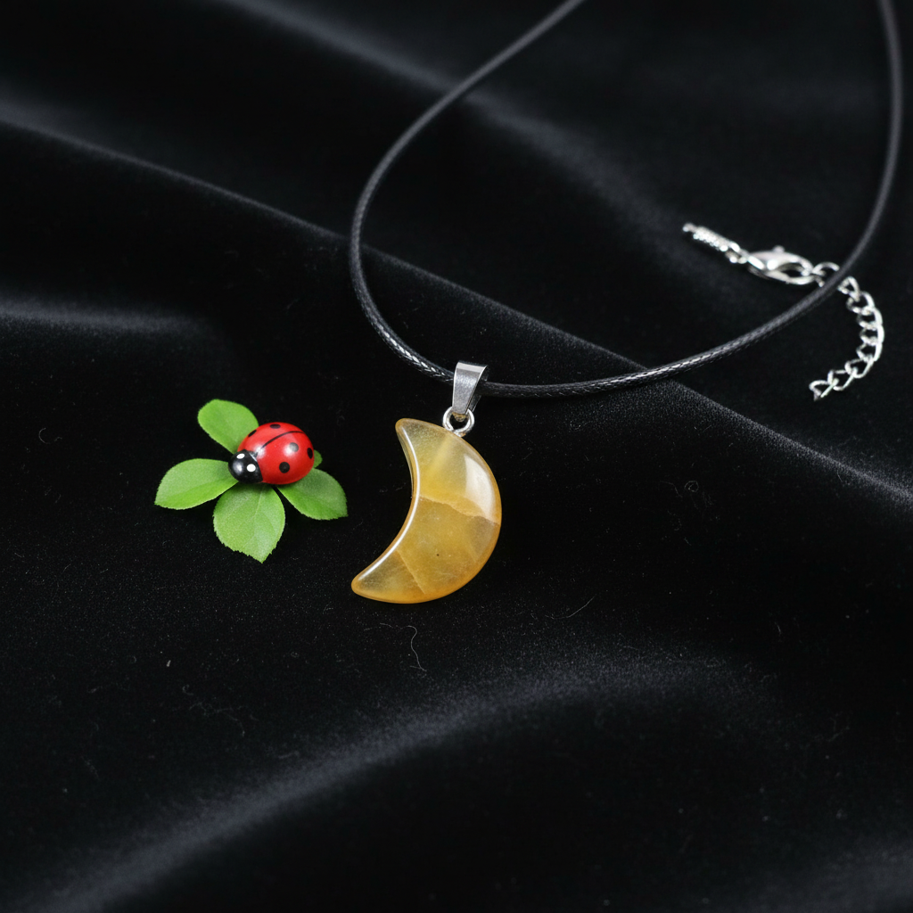 Yellow Aventurine Moon Pendant